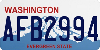 WA license plate AFB2994