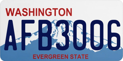 WA license plate AFB3006