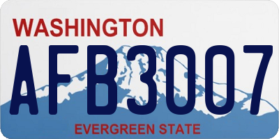 WA license plate AFB3007