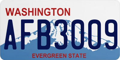 WA license plate AFB3009