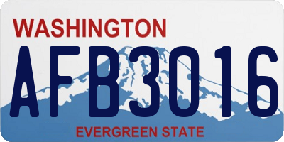 WA license plate AFB3016