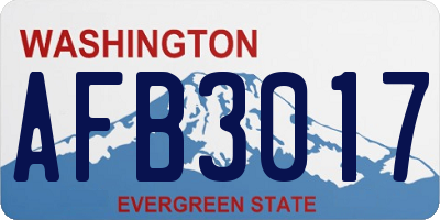 WA license plate AFB3017