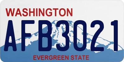 WA license plate AFB3021