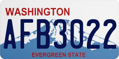 WA license plate AFB3022