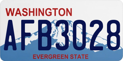 WA license plate AFB3028
