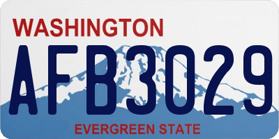 WA license plate AFB3029
