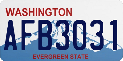 WA license plate AFB3031
