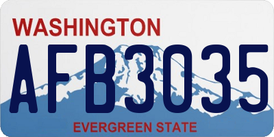 WA license plate AFB3035