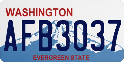WA license plate AFB3037