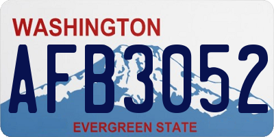 WA license plate AFB3052