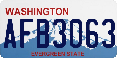 WA license plate AFB3063