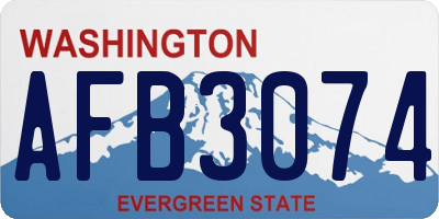 WA license plate AFB3074
