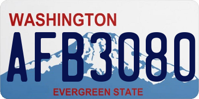 WA license plate AFB3080