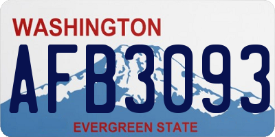 WA license plate AFB3093
