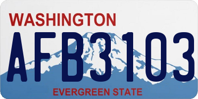 WA license plate AFB3103