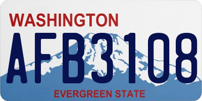 WA license plate AFB3108