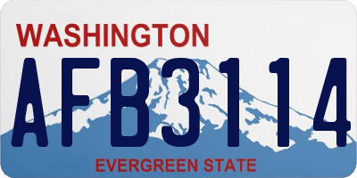 WA license plate AFB3114
