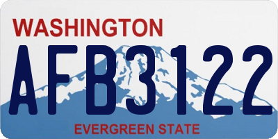 WA license plate AFB3122