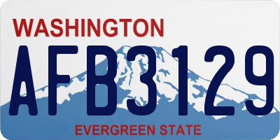 WA license plate AFB3129