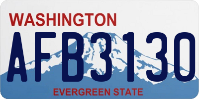 WA license plate AFB3130