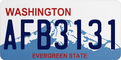 WA license plate AFB3131