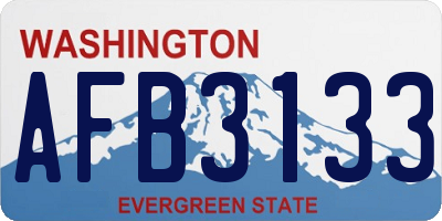 WA license plate AFB3133