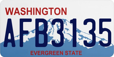 WA license plate AFB3135