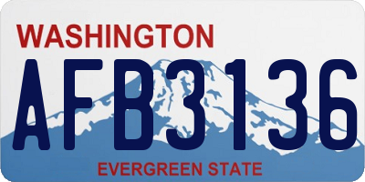 WA license plate AFB3136