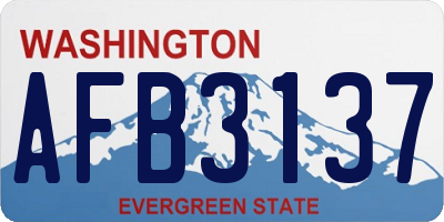 WA license plate AFB3137