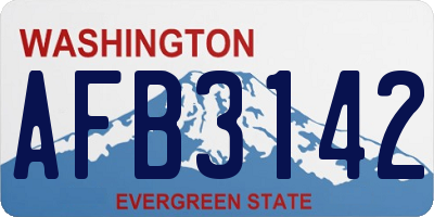 WA license plate AFB3142
