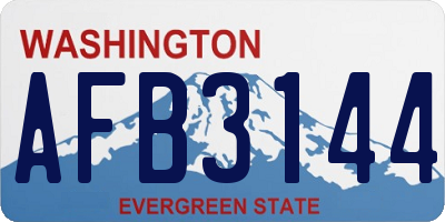 WA license plate AFB3144