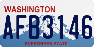 WA license plate AFB3146