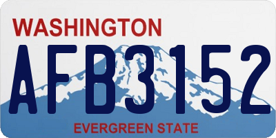 WA license plate AFB3152