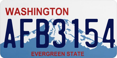 WA license plate AFB3154