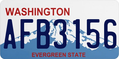 WA license plate AFB3156