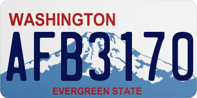 WA license plate AFB3170