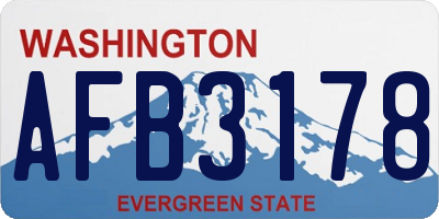 WA license plate AFB3178