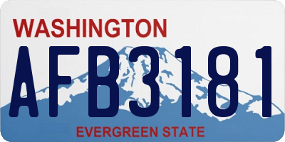 WA license plate AFB3181