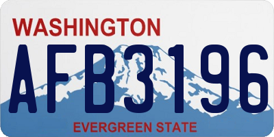 WA license plate AFB3196