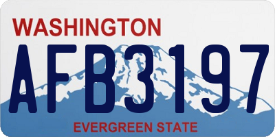 WA license plate AFB3197
