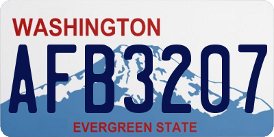 WA license plate AFB3207