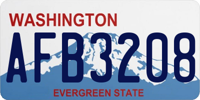 WA license plate AFB3208
