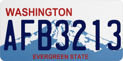 WA license plate AFB3213