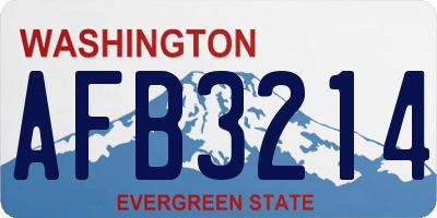 WA license plate AFB3214