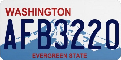 WA license plate AFB3220