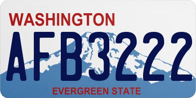 WA license plate AFB3222