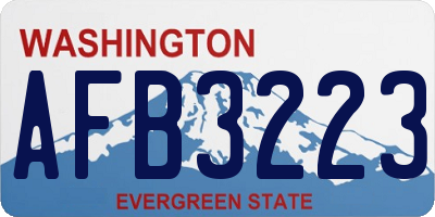 WA license plate AFB3223
