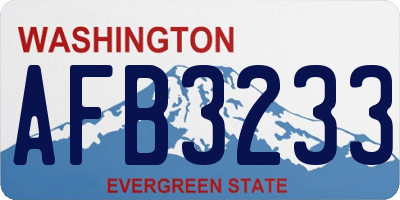 WA license plate AFB3233