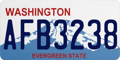 WA license plate AFB3238