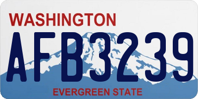 WA license plate AFB3239